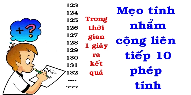Cộng liên tiếp 10 phép tính